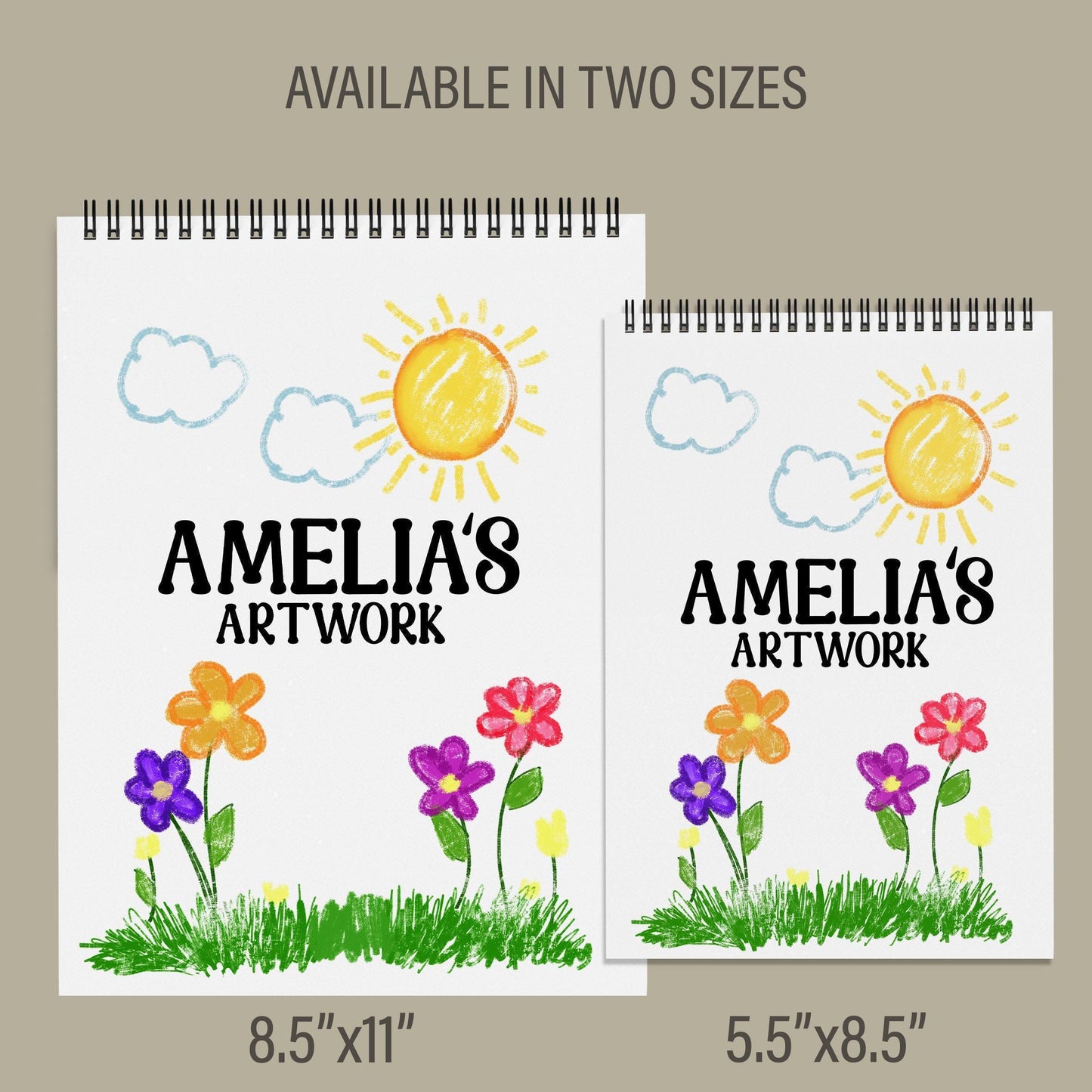 Personalized Unicorn Sketchbook – Custom Name Sketchbook for Kids Drawing Pad & Art Supplies