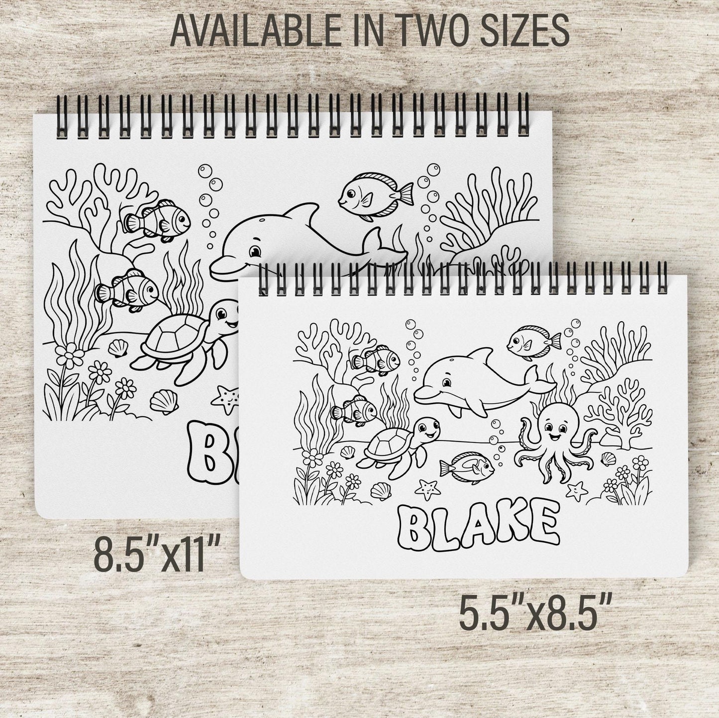Personalized Ocean Coloring Book - Custom Name Sea Creature Activity For Kids