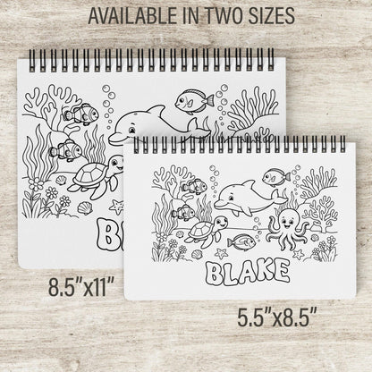 Personalized Ocean Coloring Book - Custom Name Sea Creature Activity For Kids
