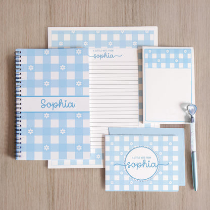 Personalized Stationery Set - Kids Letter Writing Paper & Girls Notepad Set