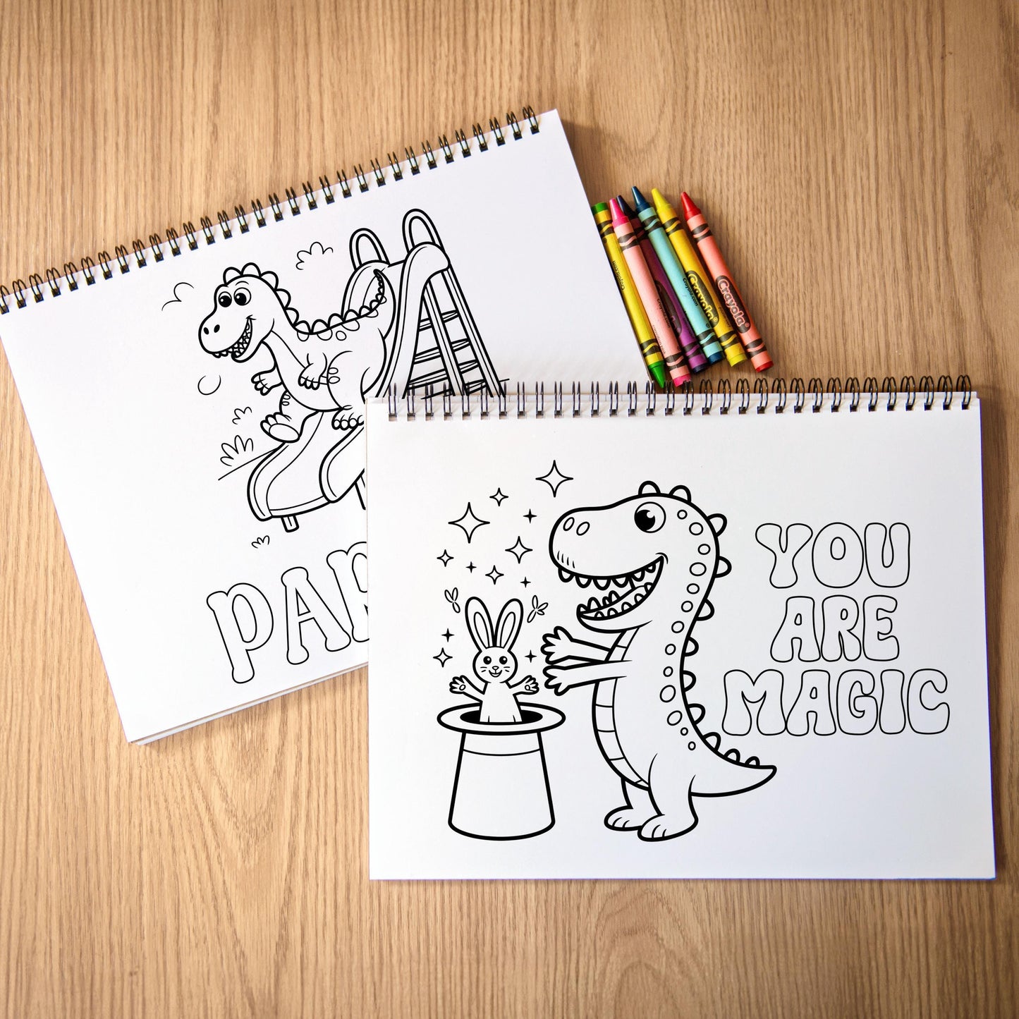 Personalized Dinosaur Coloring Book - Custom Kids Art Activity Book With Name & Party Favors
