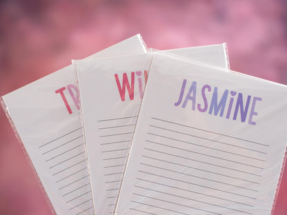 Personalized Colorful Notepads - Custom Name Notepad for Teachers & School Staff