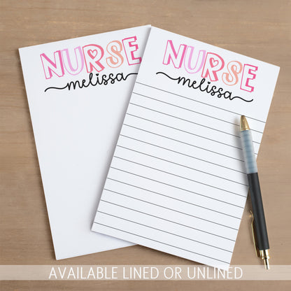 Personalized Nurse Notepad - Custom Nurse Stationery with Easy Tear-Away Pages