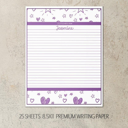 Personalized Stationery Set – Girls Letter Writing Paper & Teen Tween Notebook Gift