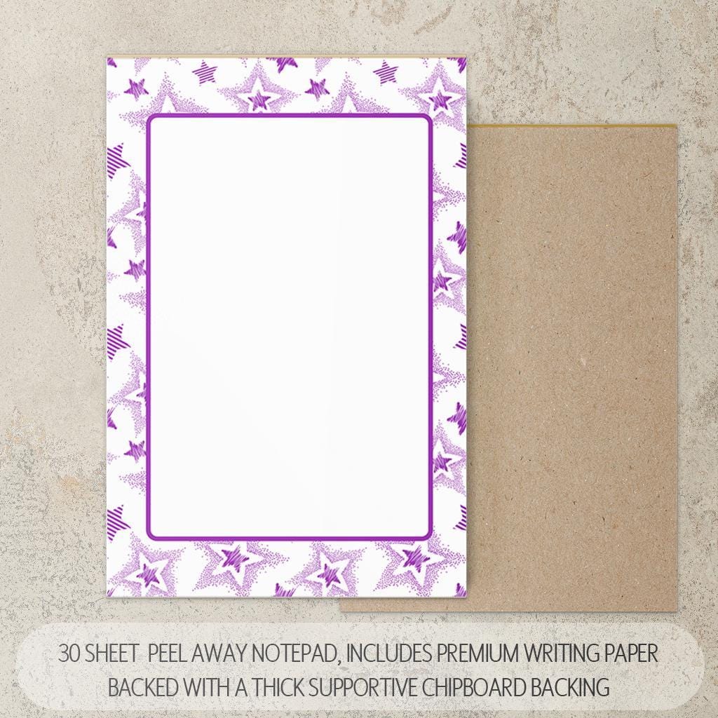 Personalized Stationery Set - Girls Star Letter Writing Paper & Notecard Envelopes