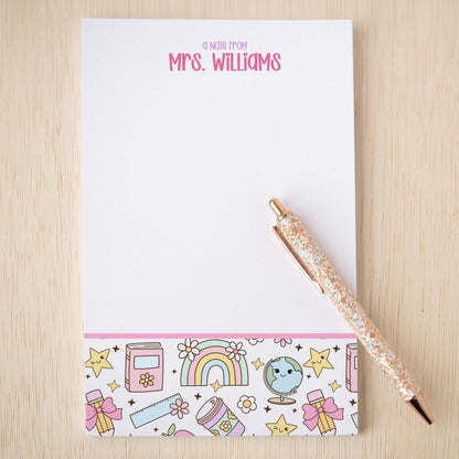 Personalized Teacher Notepad – Custom Name Stationery | Classroom Notepads & Teacher Appreciation Gifts