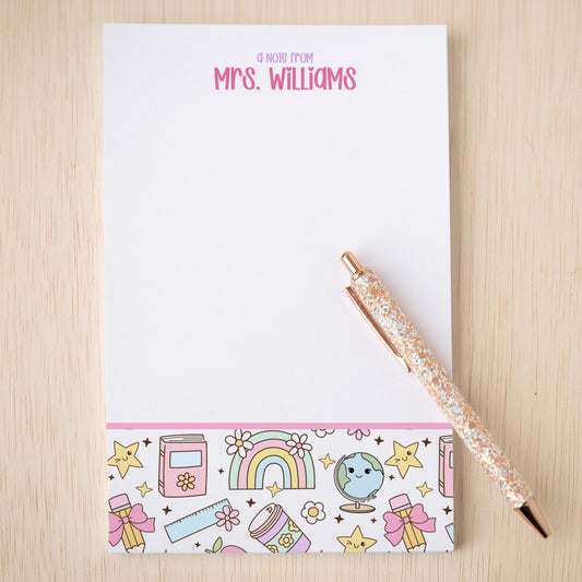 Personalized Teacher Notepad – Custom Name Stationery | Classroom Notepads & Teacher Appreciation Gifts