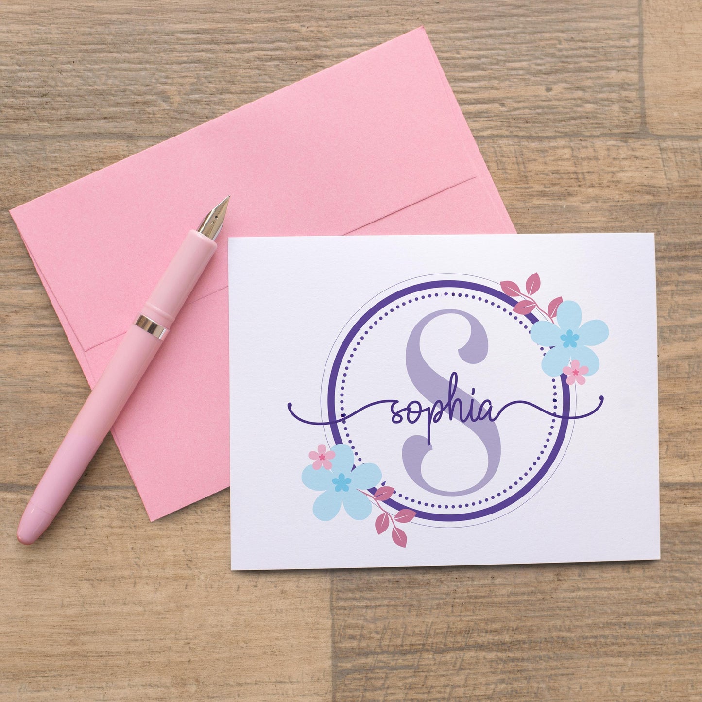 Personalized Note Cards – Custom Stationery Cards with Floral Thank You Notes & Envelopes