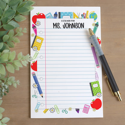 Personalized Teacher Notepad – Custom Name Stationery, Classroom Notepads & Teacher Gift Ideas