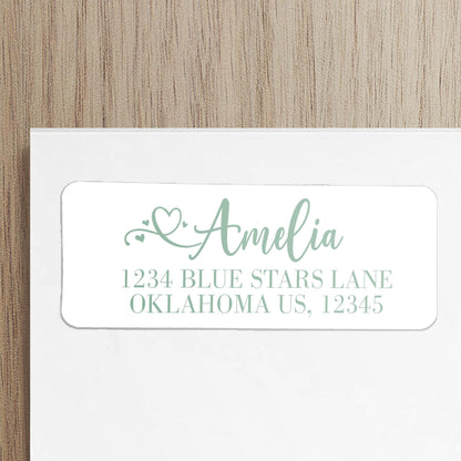 Custom Return Address Labels - Personalized Script Address Stickers, Waterproof & Smudge Proof