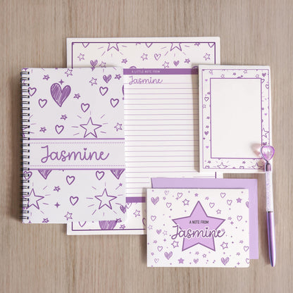 Personalized Stationery Set - Girls Letter Writing Paper & Teen Tween Notebook Gift