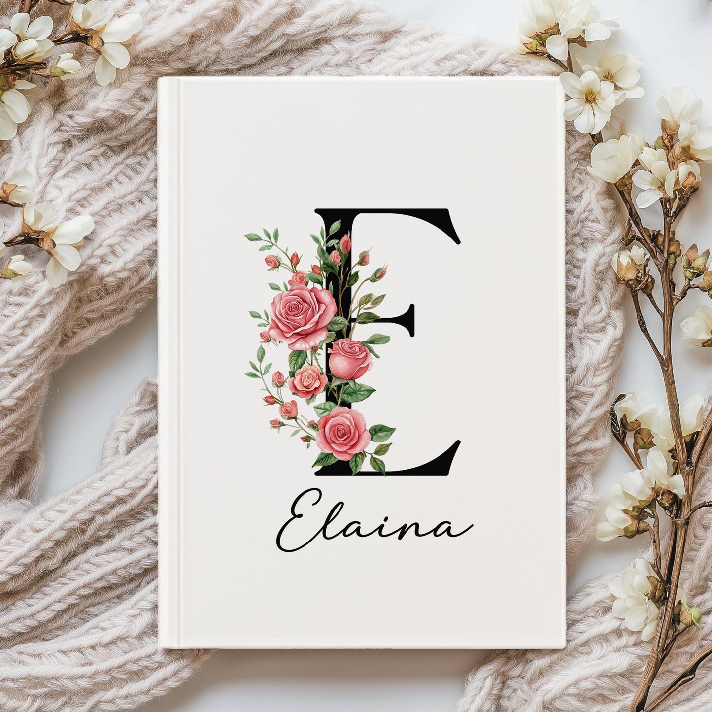 Personalized Journal – Deluxe Hardcover Notebook With Floral Birth Flower Gift