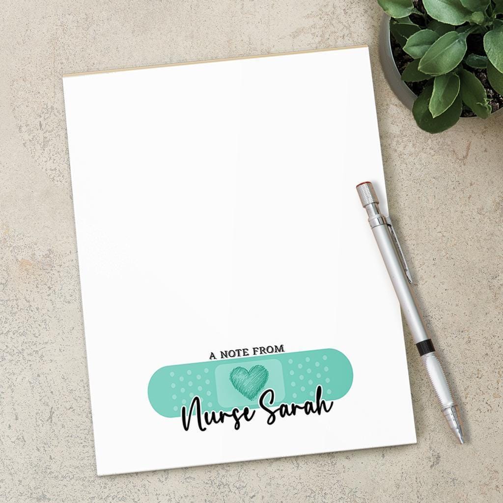 Personalized Nurse Notepad - Custom Name Stationery | RN LPN CNA Gifts & Medical Office Notes