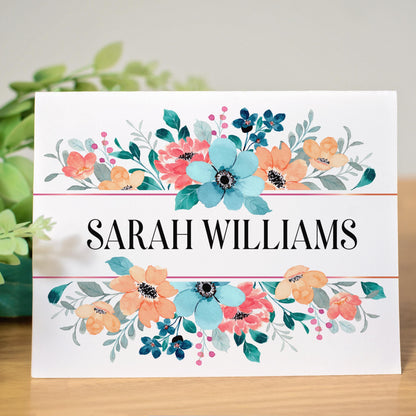 Personalized Note Cards - Wildflower Thank You Cards With Custom Envelopes Set