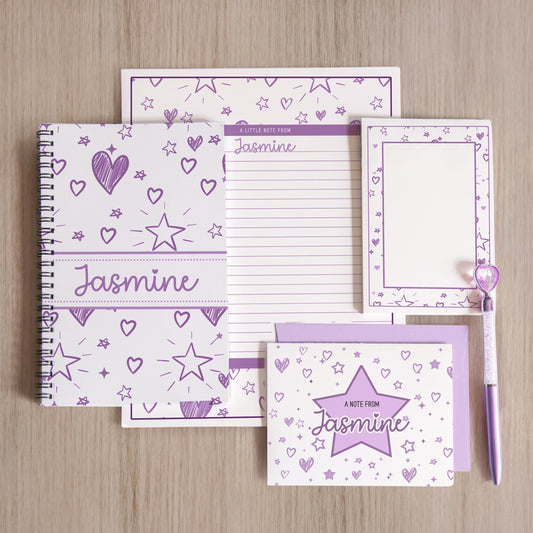 Personalized Stationery Set – Girls Letter Writing Paper & Teen Tween Notebook Gift