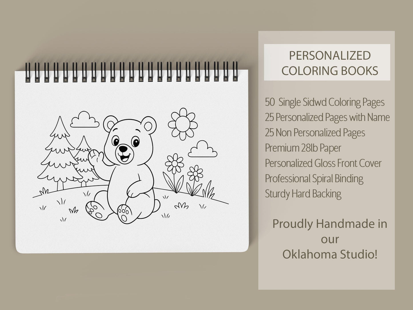 Personalized Animal Coloring Book - Custom Kids Color Book With Name & 50 Pages