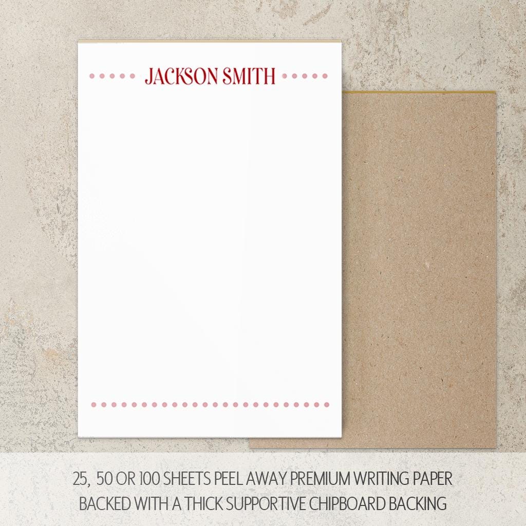 Personalized Notepad - Custom Monogram Notepad with Hard Backing | Professional Stationery