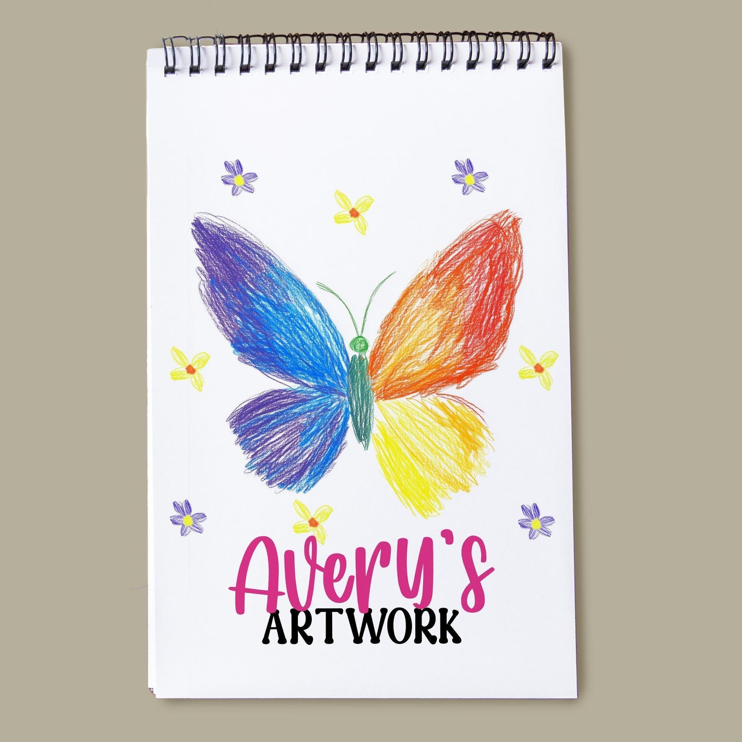 Personalized Kids Sketchbook - Custom Mermaid Drawing Pad for Girls | Party Favor Gift