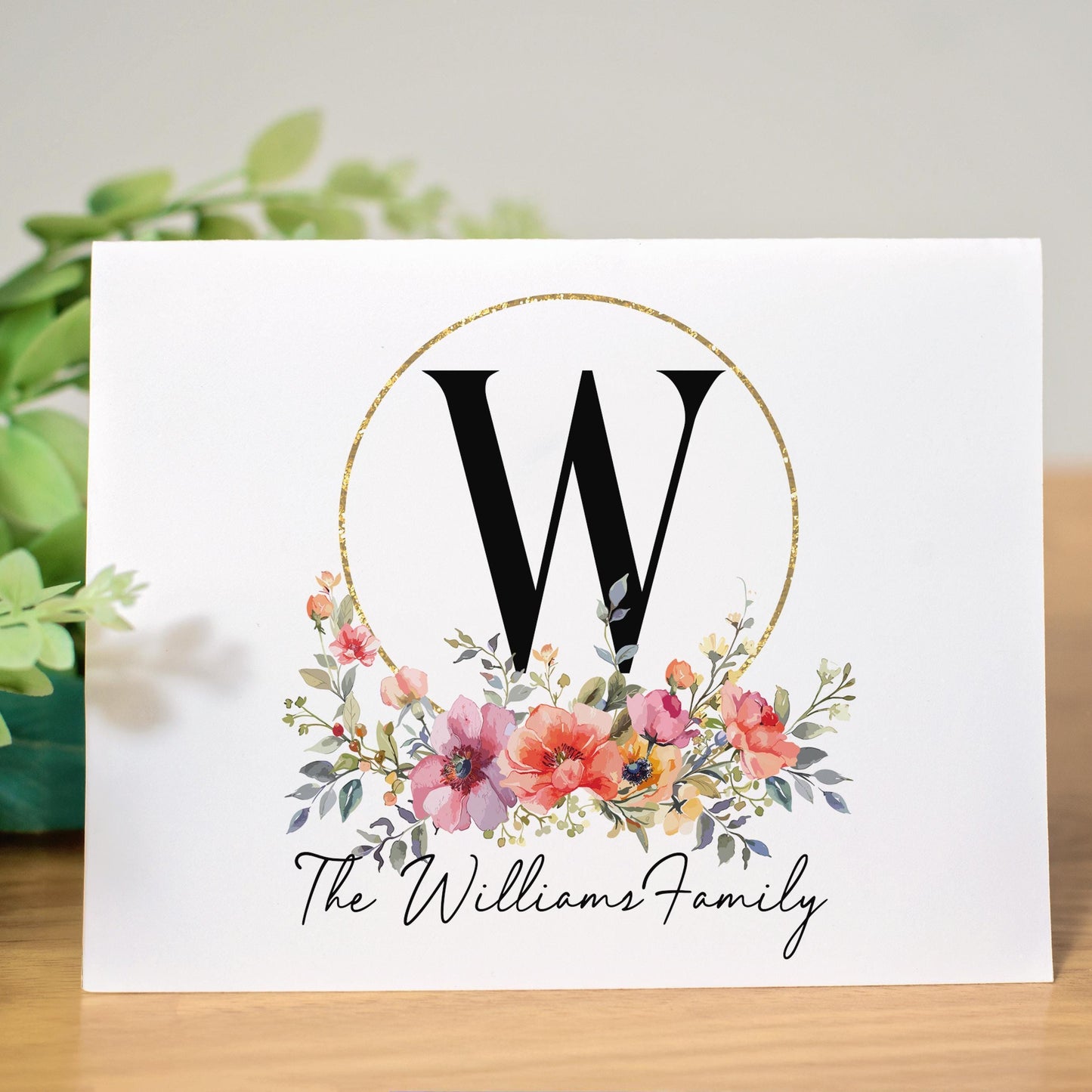 Personalized Note Cards - Floral Stationery Set with Custom Folded Cards & Matching Envelopes