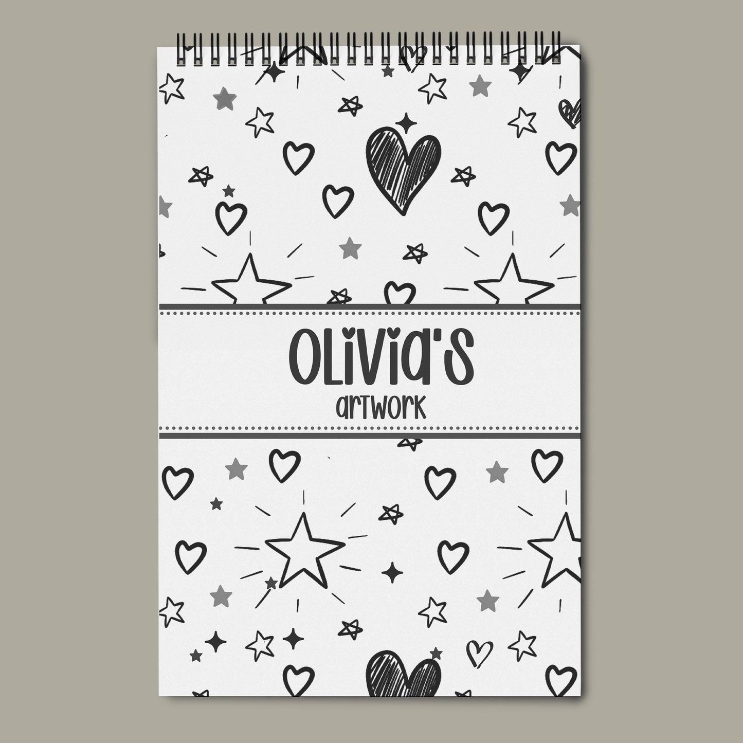 Personalized Sketchbook Girls – Custom Name Drawing Journal | Spiral Bound Art Pad