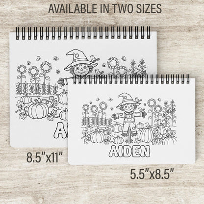 Personalized Autumn Coloring Book - Kids Fall Coloring Pages & Holiday Gift