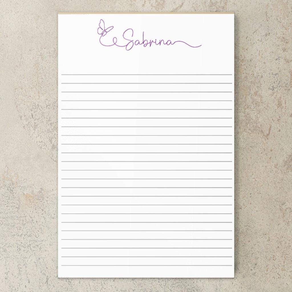 Personalized Notepad - Custom Butterfly Notepads | Teacher Gift Ideas & Office Desk Accessory