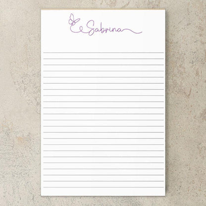 Personalized Notepad - Custom Butterfly Notepads | Teacher Gift Ideas & Office Desk Accessory