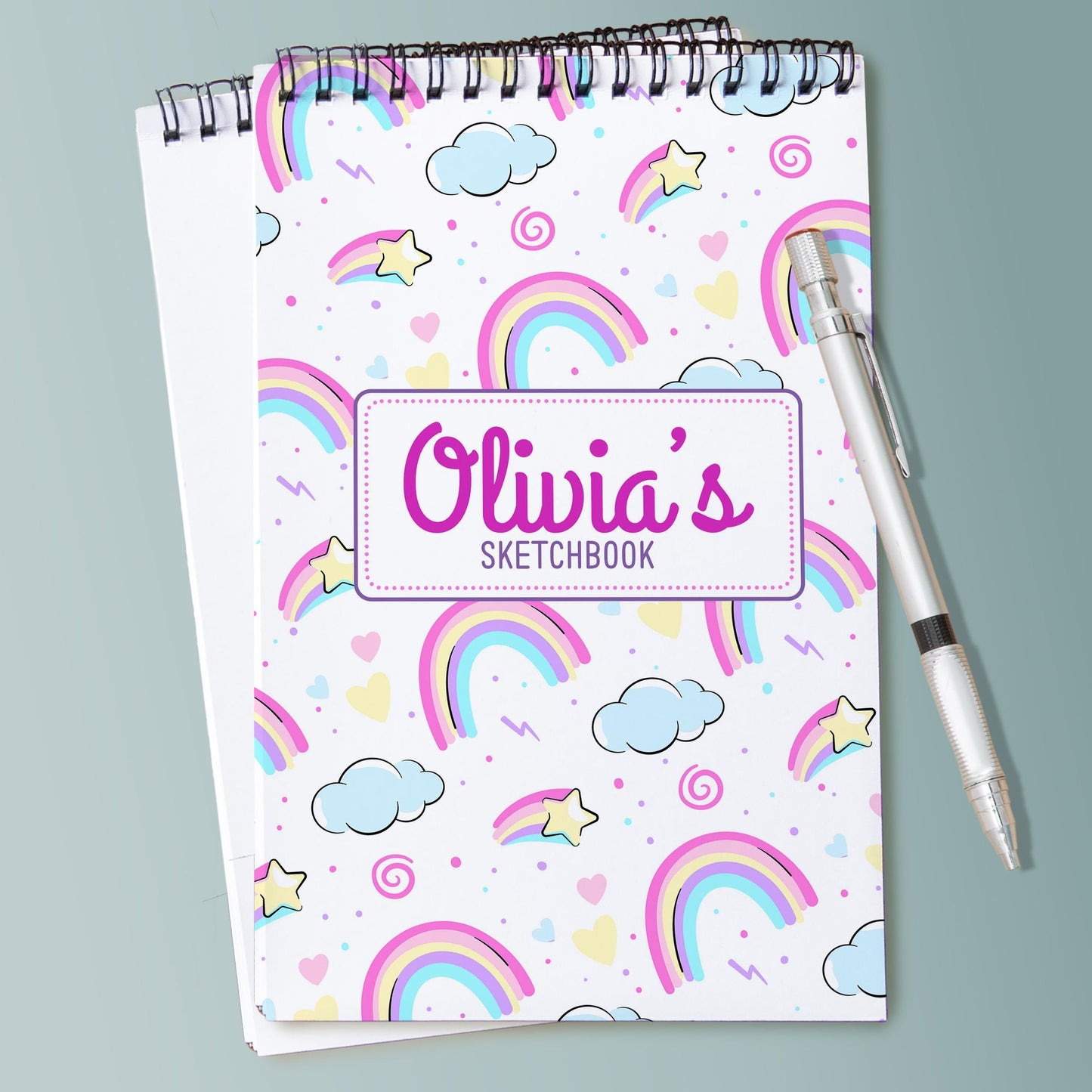 Personalized Kids Sketchbook - Custom Drawing Pad With Name | Spiral Bound Art Book
