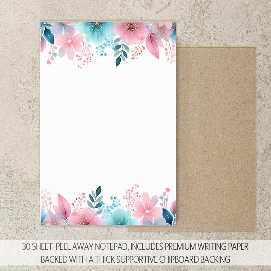 Personalized Stationery Set - Rainbow Wildflowers Letter Writing Sets with Pen & Envelopes