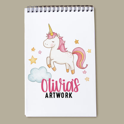 Kids Personalized Sketchbook – Custom Drawing Pad with Heavyweight Paper & Spiral Bound