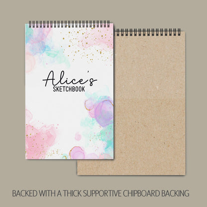 Personalized Sketchbook Girls - Custom Drawing Journal | Rainbow Art Pad, Kids Creative Gift