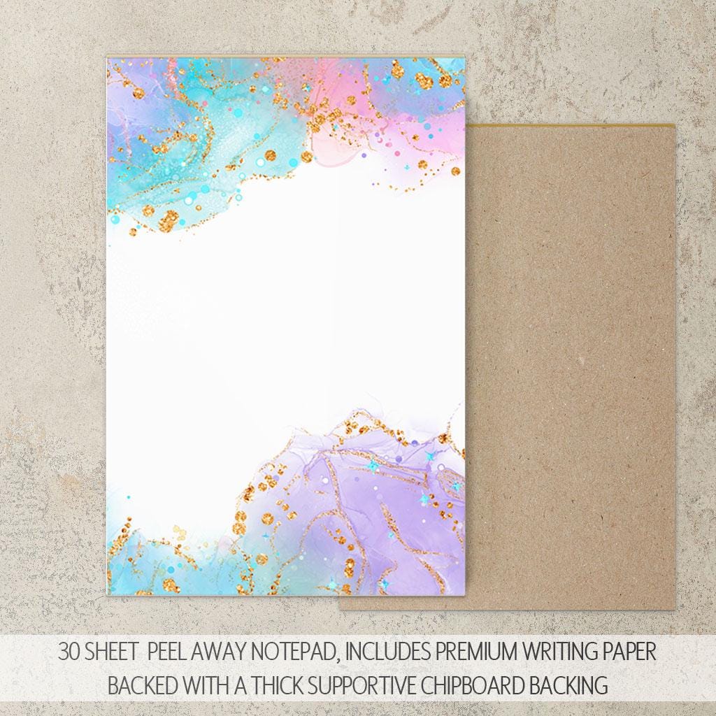 Personalized Stationery Set - Girls Watercolor Letter Writing Sets with Pen & Envelopes