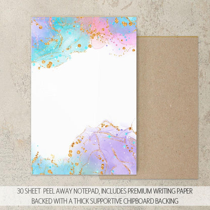Personalized Stationery Set - Girls Watercolor Letter Writing Sets with Pen & Envelopes