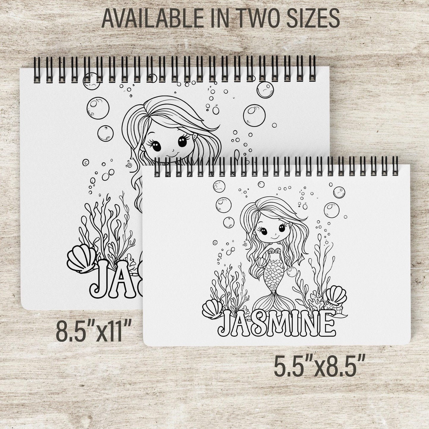 Personalized Mermaid Coloring Book – Custom Kids Coloring Books With Name & Ocean Art
