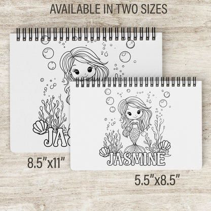 Personalized Mermaid Coloring Book – Custom Kids Coloring Books With Name & Ocean Art