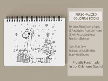 Personalized Christmas Coloring Book,Dinosaur Advent Calendar Fun