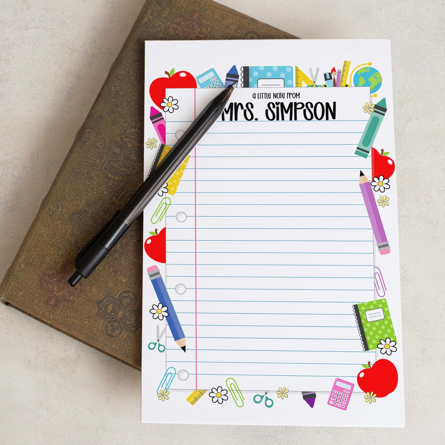 Personalized Teacher Notepad – Custom Name Stationery, Classroom Notepads & Teacher Gift Ideas