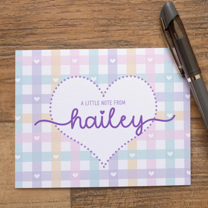 Personalized Note Cards - Custom Name Notecards | Cute Girls Stationery Set with Envelopes