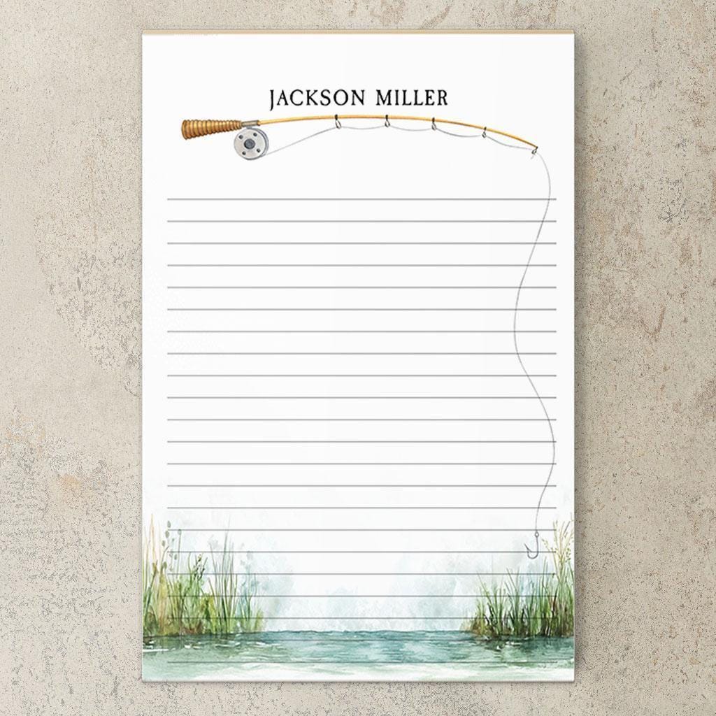 Personalized Fishing Notepad - Custom Name Notepads | Men's Stationery Gifts