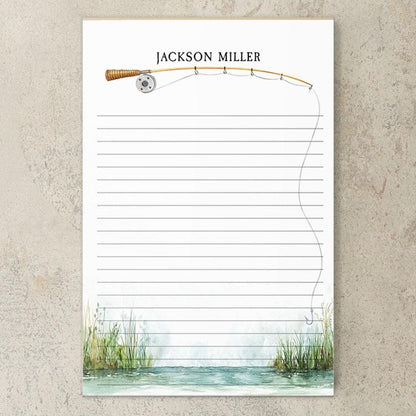 Personalized Fishing Notepad - Custom Name Notepads | Men's Stationery Gifts