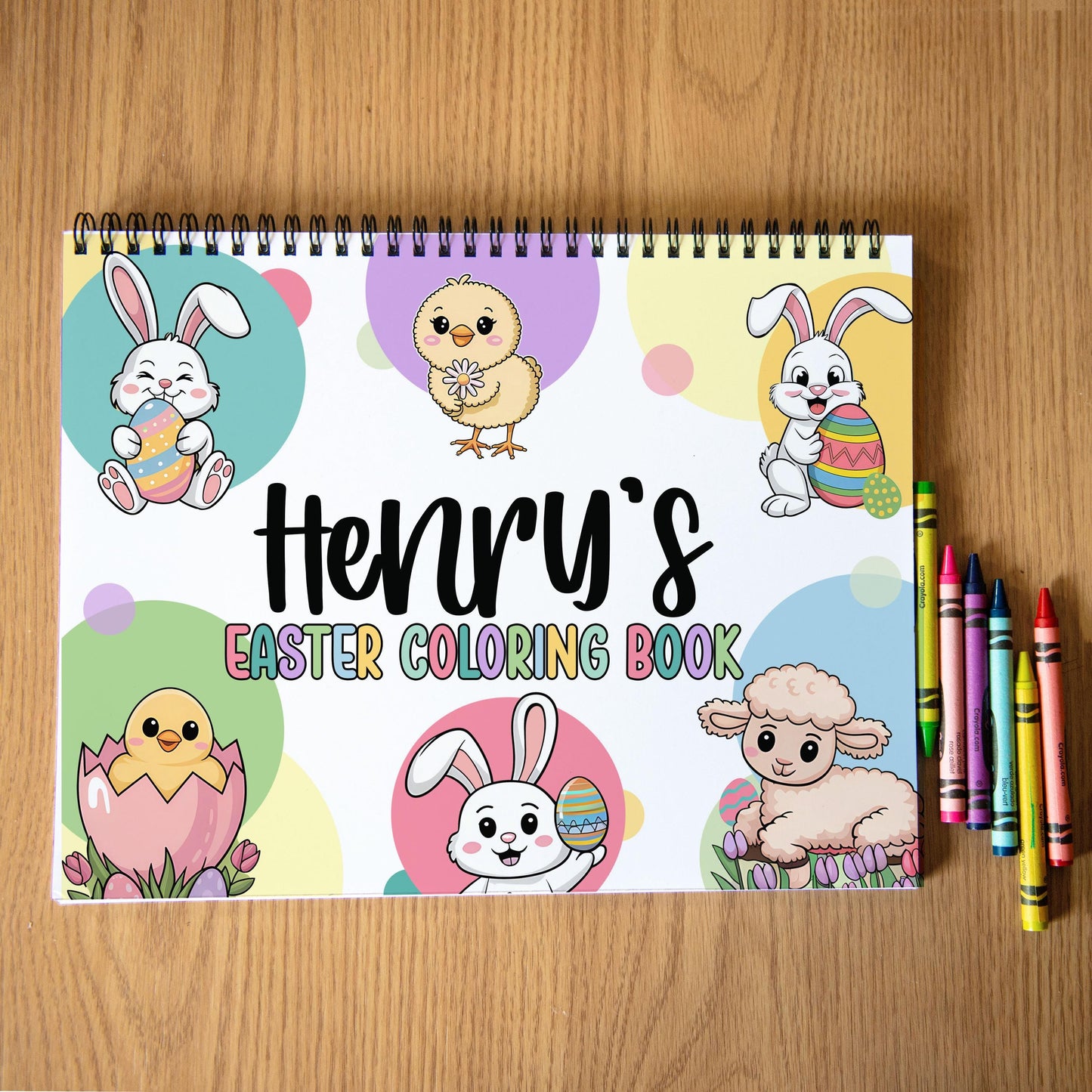 Personalized Easter Coloring Book - Custom Kids Art Activity With Bunny Pages