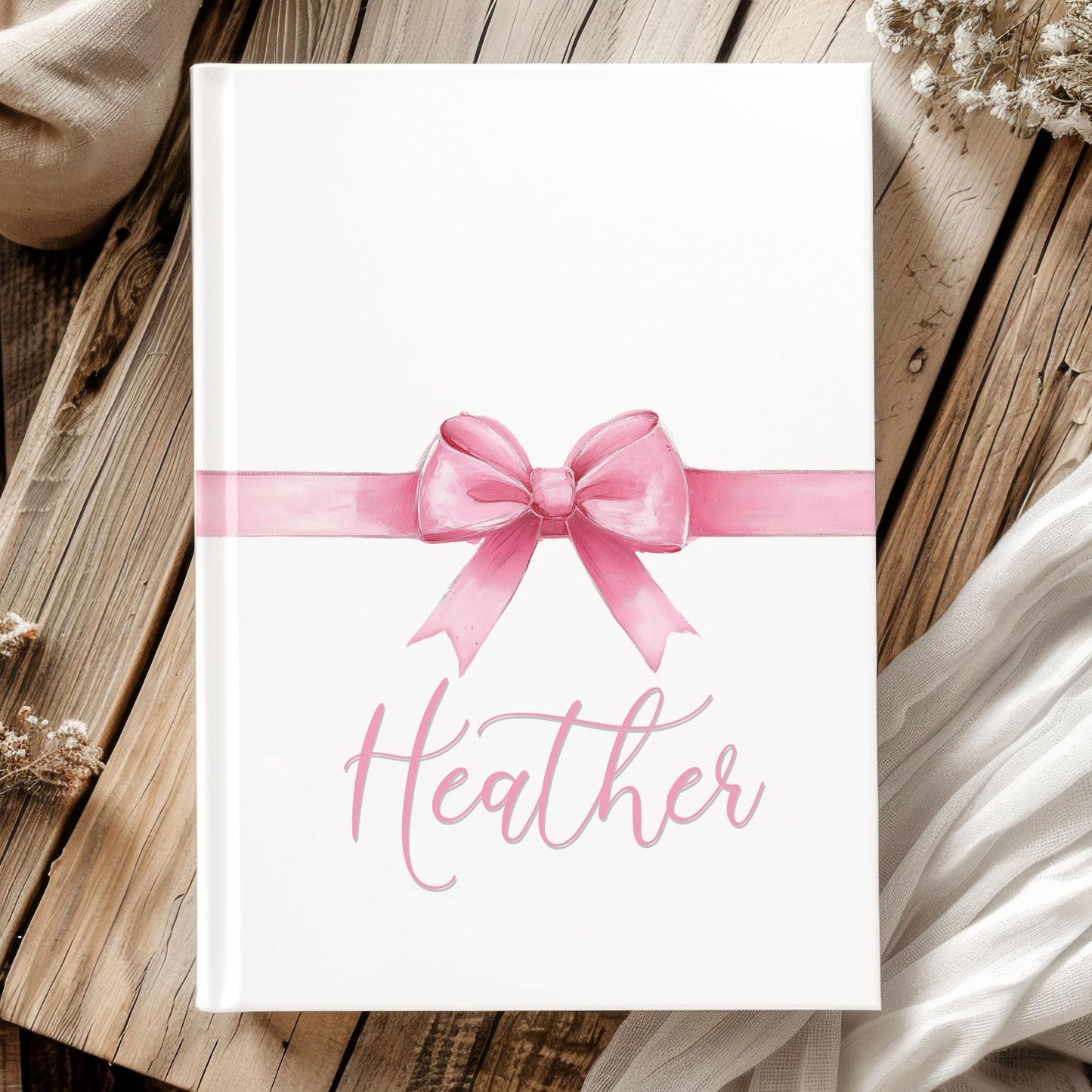 Personalized Pink Journal - Deluxe Hardcover Aesthetic Notebook with Custom Name