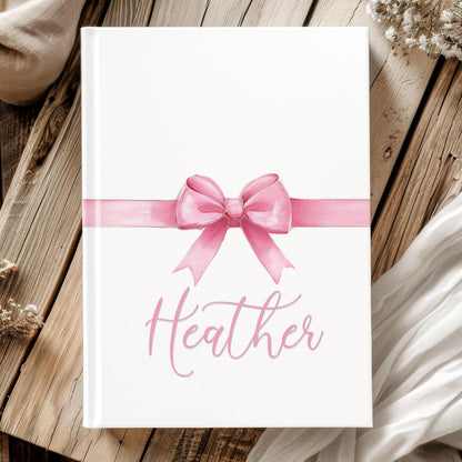 Personalized Pink Journal - Deluxe Hardcover Aesthetic Notebook with Custom Name