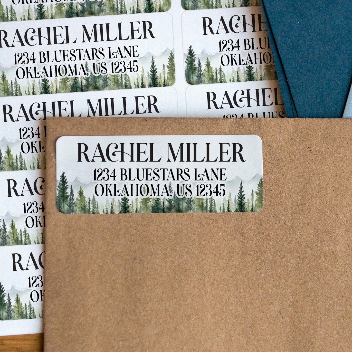 Custom Return Address Labels - Personalized Nature Mountain & Floral Stickers | Water Resistant