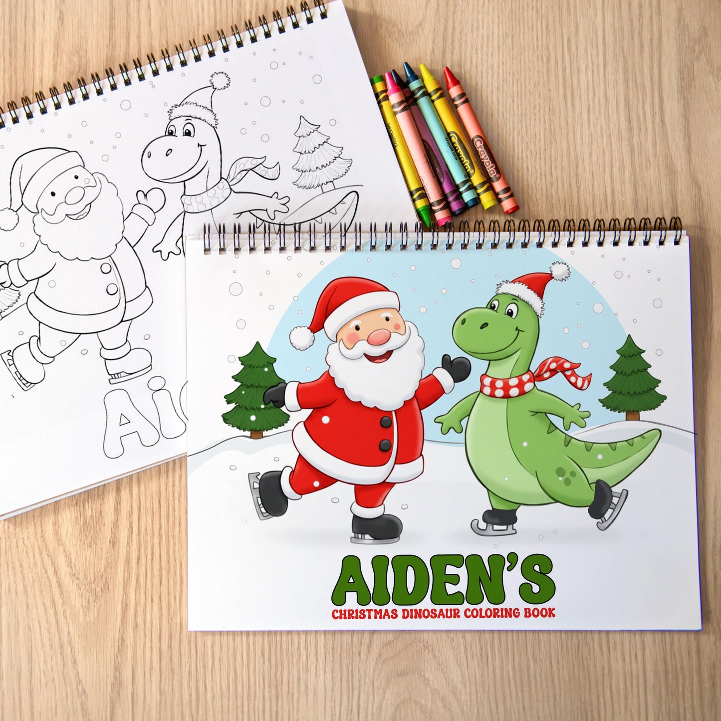 Personalized Christmas Coloring Book,Dinosaur Advent Calendar Fun