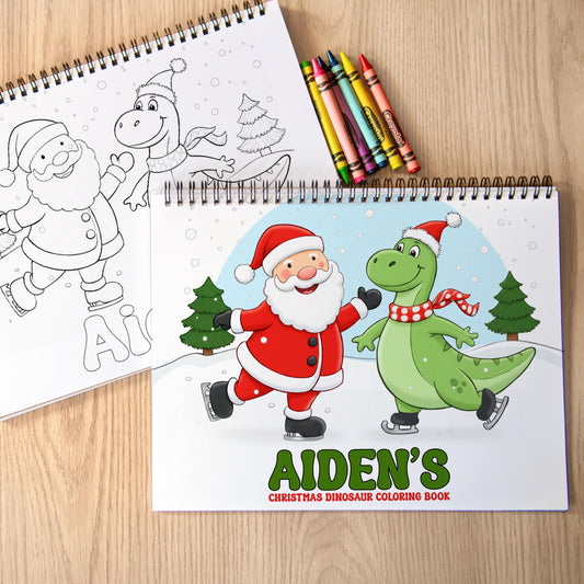 Personalized Christmas Coloring Book,Dinosaur Advent Calendar Fun