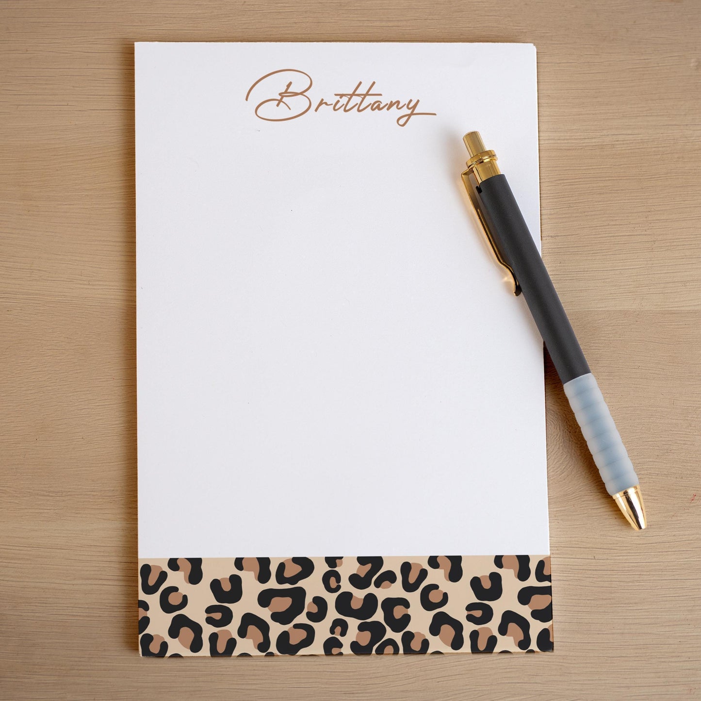 Personalized Notepad - Custom Name Notepads with Cheetah Print | Aesthetic Stationery