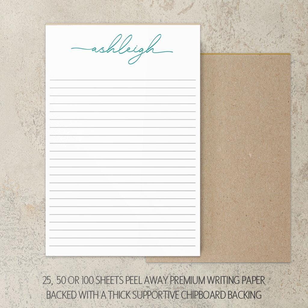Personalized Notepad - Custom Signature Pad | Script Font Notepad | Teacher Gift Ideas
