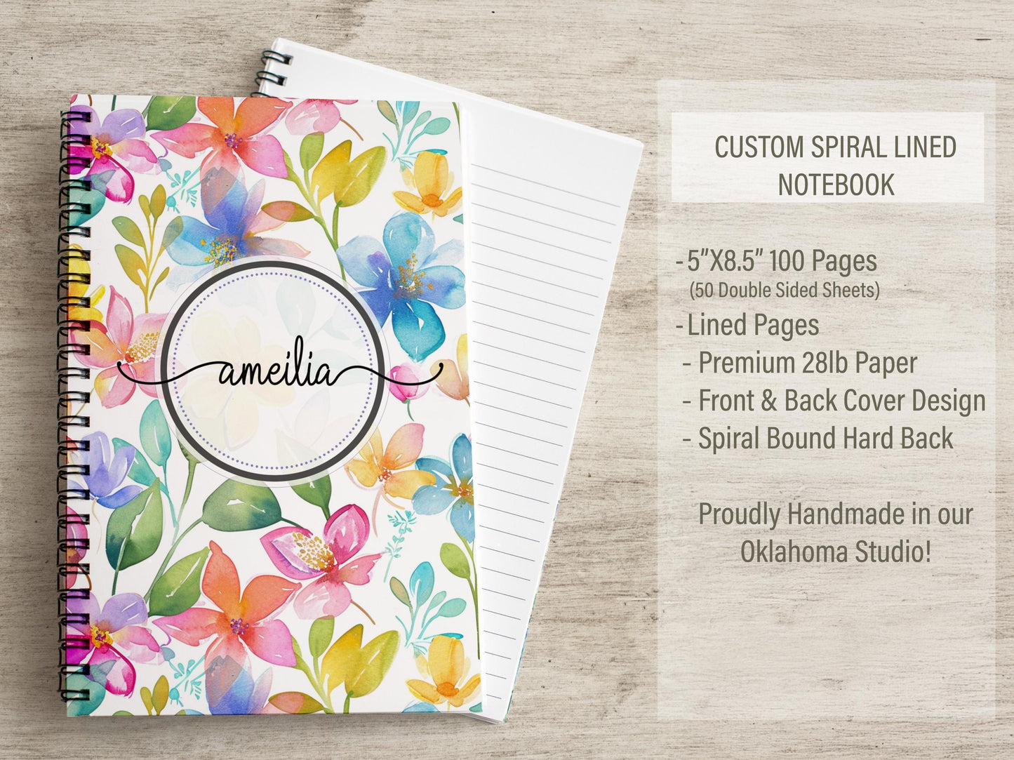 Personalized Stationery Set - Wildflower Letter Writing Sets with Floral Notebook & Pen