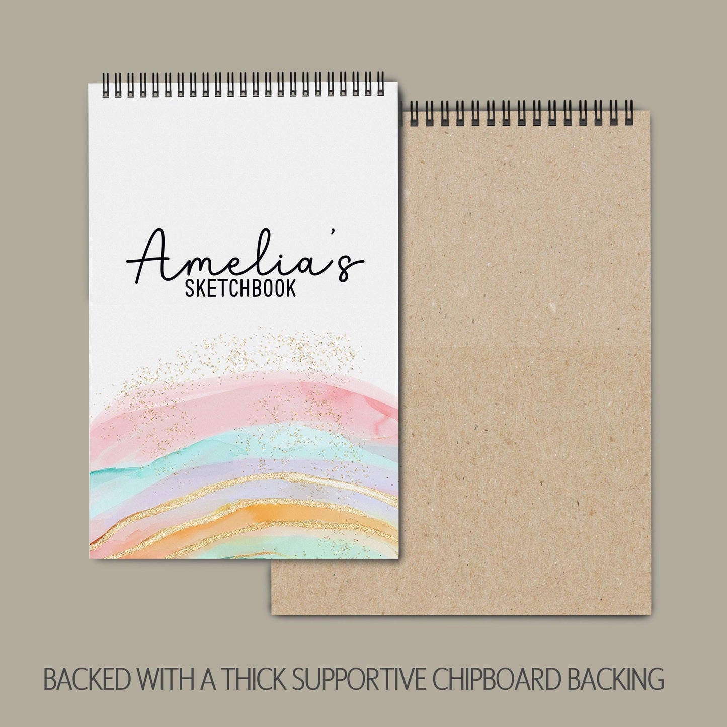 Girls Personalized Sketchbook – Custom Art Books with Heavyweight Drawing Paper for Kids